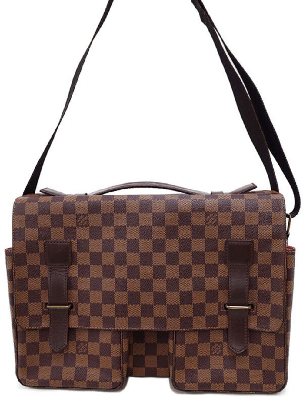 Louis Vuitton Damier Broadway Shoulder Bag Canvas Leather Brown